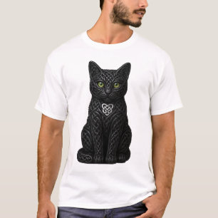 Celtic Knot Cat Sith Black Cat T-Shirt