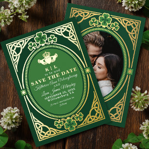 Celtic Knot Claddagh Shamrock Save the Date