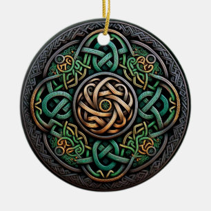 Celtic Knot Colorful Knotwork Ceramic Ornament