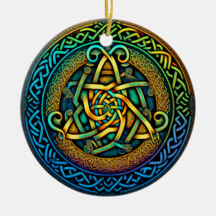 Celtic Knot Colourful Knotwork Ceramic Ornament