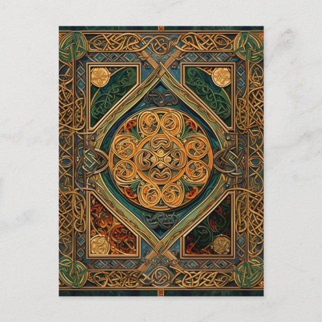 Celtic Knot Colourful Knotwork Postcard (Front)