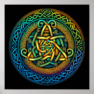 Celtic Knot Colourful Knotwork Poster