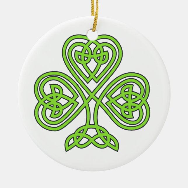 Celtic Knot Cross Tree Ceramic Tree Decoration (Front)