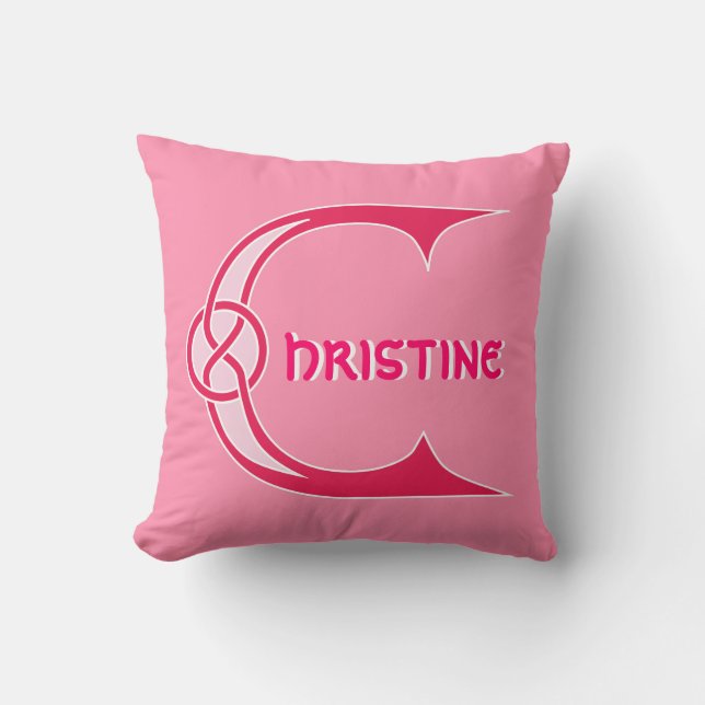 Celtic Knot Customisable Name "C" Cushion (Front)