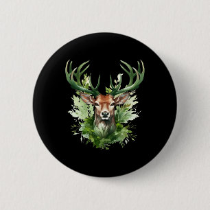 Celtic Knot Deer Irish Elk Green St. Patrick's Day 6 Cm Round Badge