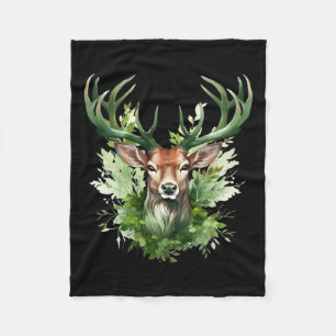 Celtic Knot Deer Irish Elk Green St. Patrick's Day Fleece Blanket