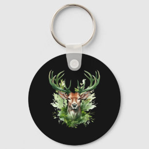 Celtic Knot Deer Irish Elk Green St. Patrick's Day Key Ring