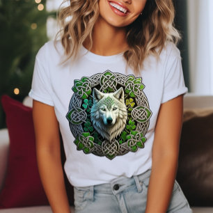 Celtic Knot Design with a Large Wolf T-Shirt