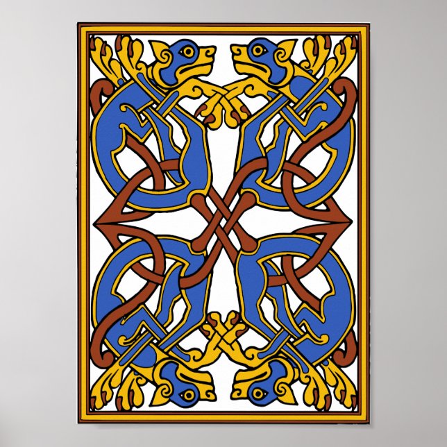 Celtic Knot Design with Hounds Poster (Front)