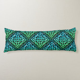 Celtic Knot - Diamond Blue Green Body Cushion