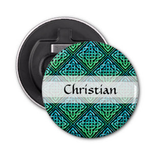 Celtic Knot - Diamond Tile Blue Green Bottle Opener