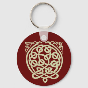 Celtic Knot Dragons – Black & White Key Ring