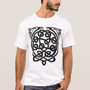 Celtic Knot Dragons – Black & White T-Shirt