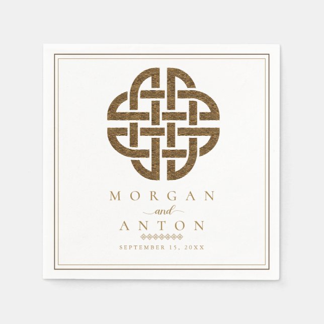 Celtic Knot | Elegant Irish Wedding Napkin (Front)