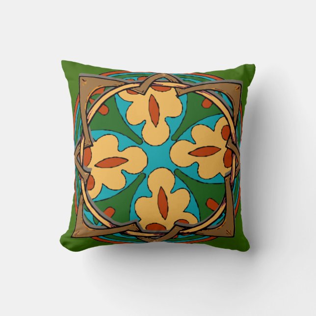 Celtic Knot Flowers Cushion (Front)