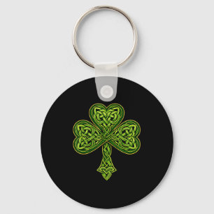 Celtic knot four leaf clover key ring