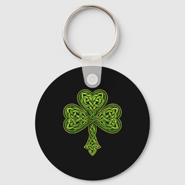 Celtic knot four leaf clover  key ring (Front)