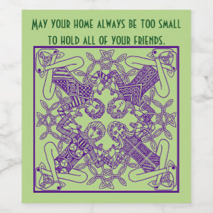 Celtic Knot Friendship Irish Proverb Wine Labels