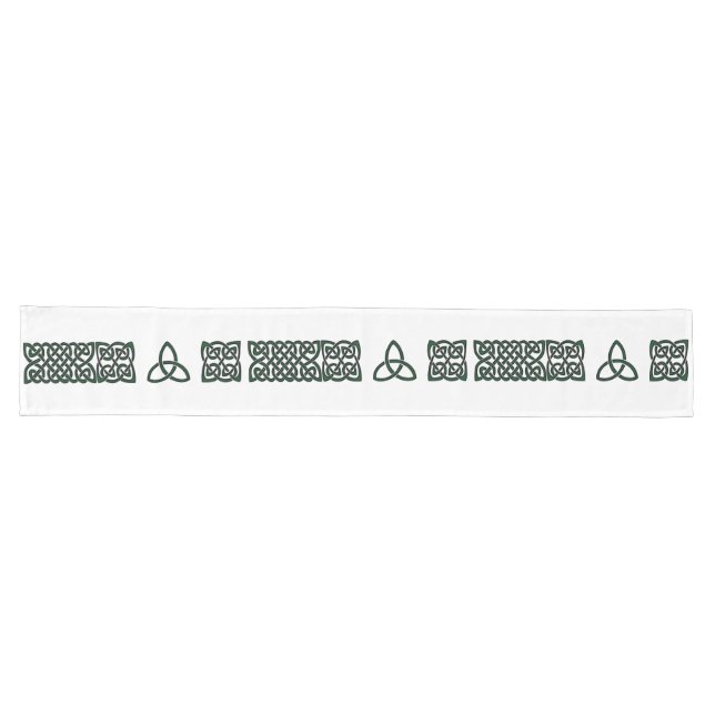 Celtic Knot green black large table runner (Horizontal)