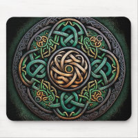 Celtic Knot Green Gold Knotwork
