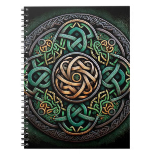 Celtic Knot Green Gold Knotwork Notebook