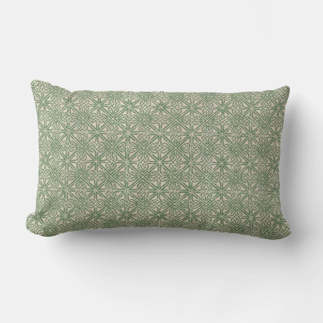 Celtic Knot Green Pattern Lumbar Cushion (Front)