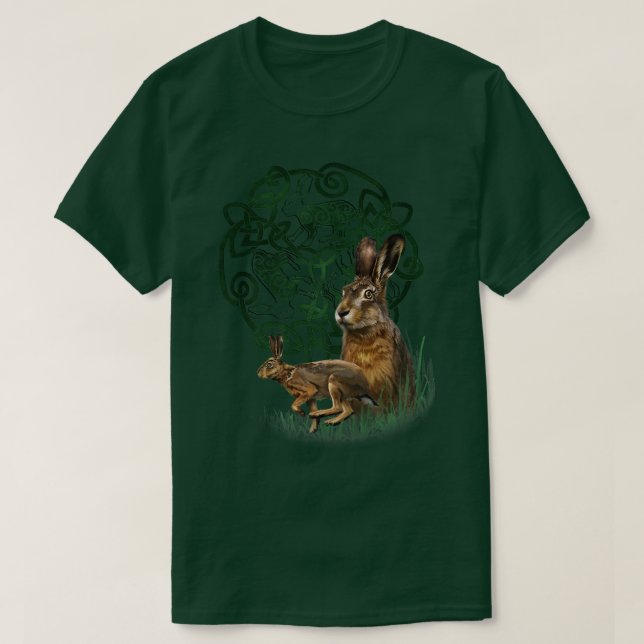 Celtic Knot Hare Rabbit Bunny  T-Shirt (Design Front)