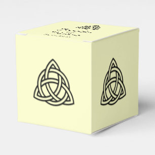 Celtic Knot in Black and Ivory Wedding Favour Box