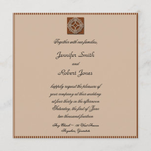 Celtic Knot in Cream and Rust Wedding Invitation