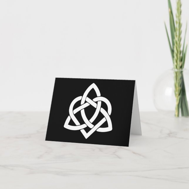 Celtic Knot Initials - Thank You - Black and White Card (Front)