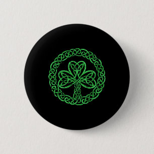 Celtic Knot Irish Shamrock 3-leaf Clover St Pats D 6 Cm Round Badge