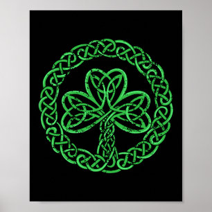 Celtic Knot Irish Shamrock 3-leaf Clover St Pats D Poster