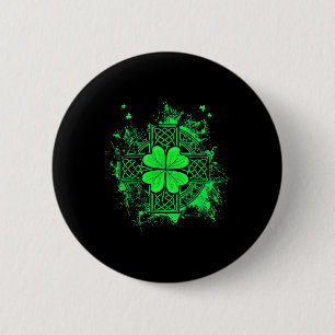 Celtic Knot Irish Shamrock Three Leaf Clover St Pa 6 Cm Round Badge