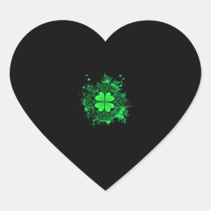 Celtic Knot Irish Shamrock Three Leaf Clover St Pa Heart Sticker