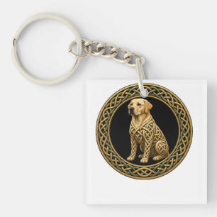 Celtic Knot Labrador Retriever Dog Art Key Ring