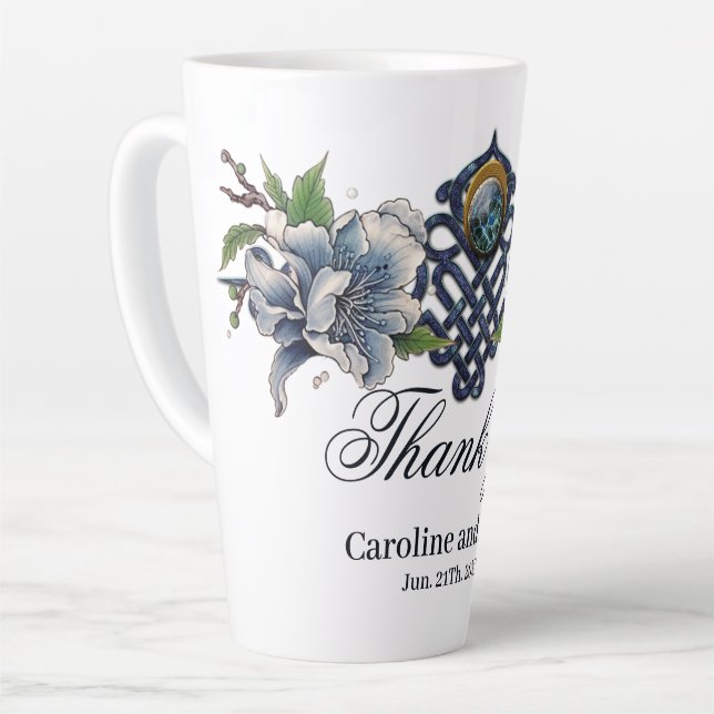 Celtic knot latte mug (Left Angle)