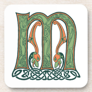 Celtic Knot Letter M, Irish Design Coaster