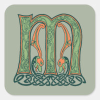 Celtic Knot Letter M, Irish Design