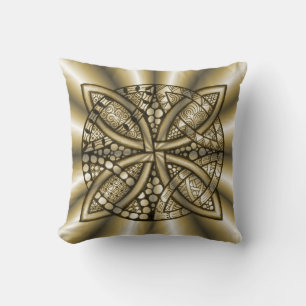 Celtic Knot Metallic Gold Cushion