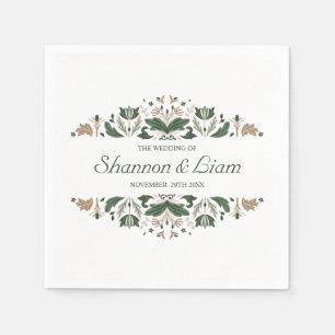 Celtic Knot   Modern Floral Irish Custom Wedding Napkin