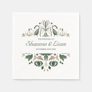 Celtic Knot Modern Floral Irish Custom Wedding Napkin