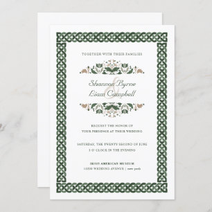 Celtic Knot Modern Floral Irish Wedding Invitation
