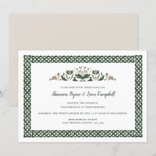 Celtic Knot   Modern Floral Irish Wedding Invitation