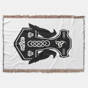 Celtic Knot Norse Thor's Hammer Throw Blanket