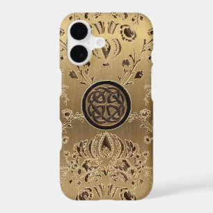 Celtic Knot on Gold Damask iPhone X Case