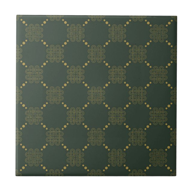 Celtic Knot Pattern Ceramic Tile (Front)