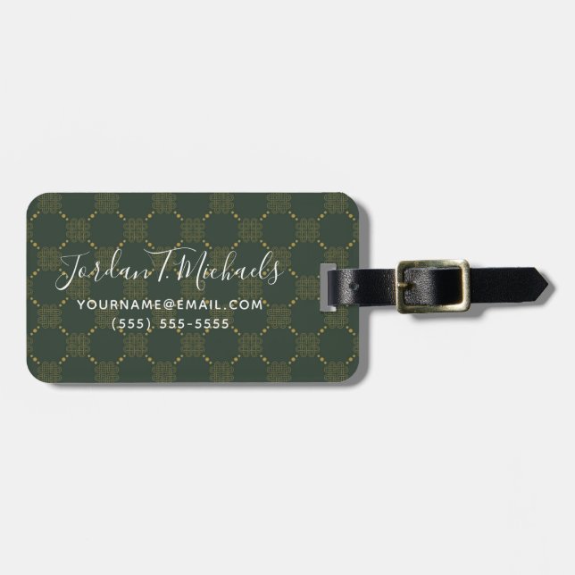 Celtic Knot Pattern Luggage Tag (Front Horizontal)