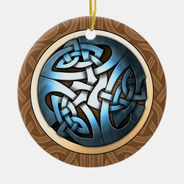 Celtic Knot Pendant/Ornament Ceramic Tree Decoration (Front)