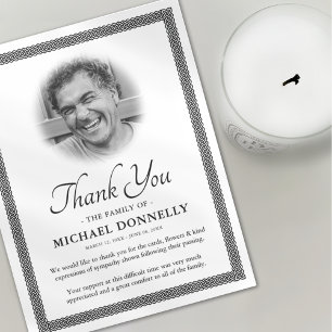 Celtic Knot Photo Funeral Thank You Card