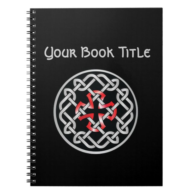 Celtic Knot Red Metallic Customisable Notebook (Front)